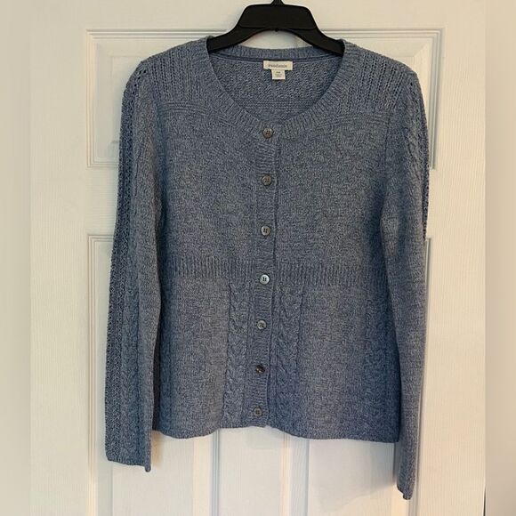 Sundance Cobalt Blue Wool Alpaca Lightweight Cardigan Sweater Medium Petite - Picture 1 of 7